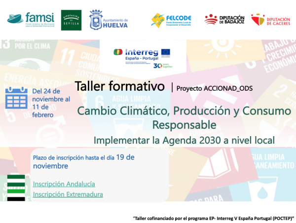 Taller online &ldquo;Cambio clim&aacute;tico, producci&oacute;n y consumo responsable: claves para implementar la agenda 2030 a nivel local&rdquo;