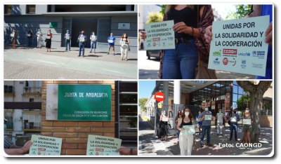 Representantes de las entidades que trabajan en cooperaci&oacute;n internacional para el desarrollo desde Andaluc&iacute;a entregan a la Junta una declaraci&oacute;n en defensa de la cooperaci&oacute;n internacional