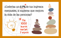 &iquest;Ceder&iacute;as un 0,7% de tus ingresos mensuales, si supieras que mejora la vida de las personas? De 1000 euros ser&iacute;an 7 euros