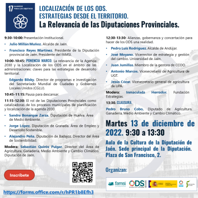 Seminario Impulsa ODS en Ja&eacute;n: "Estrategias desde el territorio; la relevancia de las Diputaciones Provinciales"